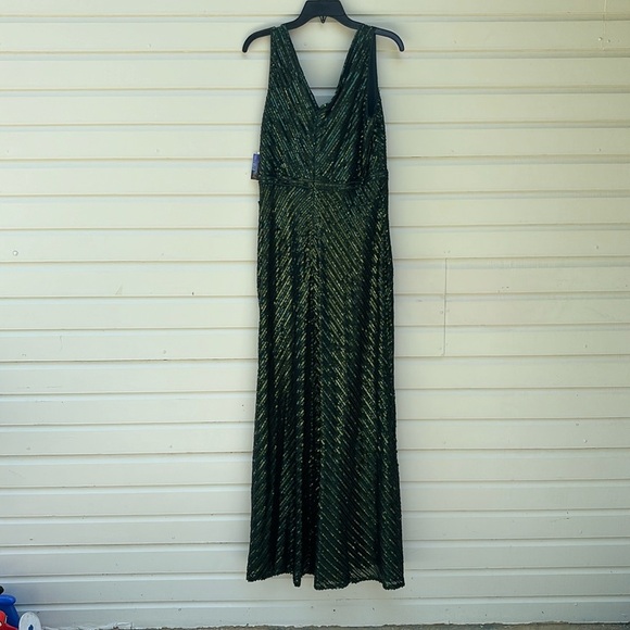 Nightway Faux-Wrap Sleeveless Sequin Gown - Picture 3 of 12